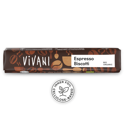 Espresso Biscotti Schokoriegel Vivani (40g)